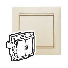 Выключатель 2-кл. СП Valena 10А IP31 с подсветкой механизм сл. кость (DIY-упак.) IEK 695630