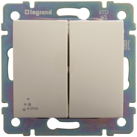 Переключатель проходной 2-кл. СП Valena 10А IP44 250В механизм сл. кость IEK 774198