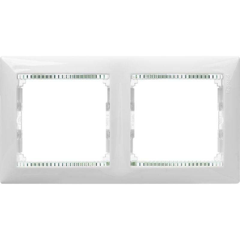 Рамка 2-м Valena горизонт. бел./кристалл Leg 774462 Рамка 2-м Valena горизонт. бел./кристалл Leg 774462