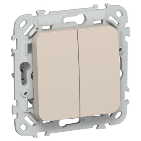 Выключатель 2-кл. СП FLITE ВС12-1-0-ФлЛ 10А механизм льняной IEK FI-V20-0-10-1-K88