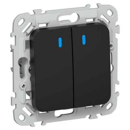 Выключатель 2-кл. СП FLITE ВС12-1-1-ФлЧ 10А с индикацией механизм черн. IEK FI-V20-1-10-1-K02