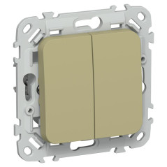Выключатель 2-кл. СП FLITE ВС12-1-0-ФлО 10А механизм олив. IEK FI-V20-0-10-1-K26