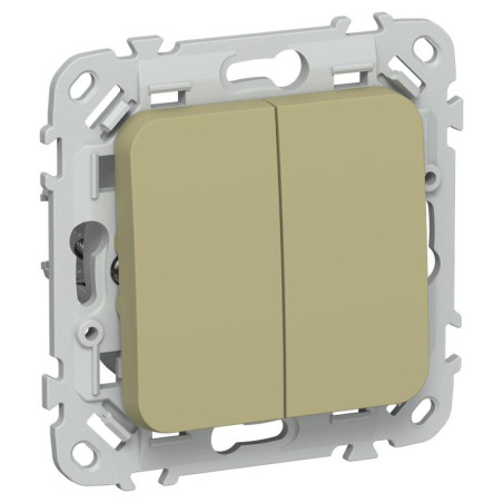 Выключатель 2-кл. СП FLITE ВС12-1-0-ФлО 10А механизм олив. IEK FI-V20-0-10-1-K26
