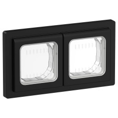 Рамка 2-м СП FLITE Рпро-2-55-ФлЧ IP55 черн. IEK FI-M20-32-55-K02