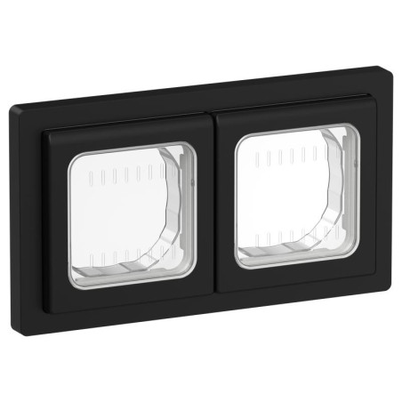 Рамка 2-м СП FLITE Рпро-2-55-ФлЧ IP55 черн. IEK FI-M20-32-55-K02