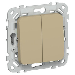 Выключатель 2-кл. СП FLITE ВС12-1-0-ФлХ 10А механизм хаки IEK FI-V20-0-10-1-K59