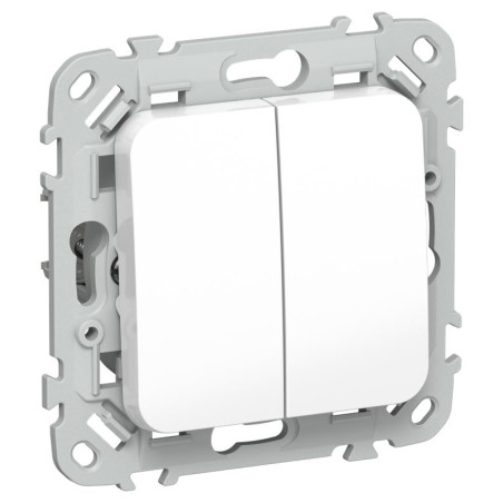 Выключатель кнопочный 2-кл. СП FLITE ВС12-2-0-ФлБ 10А механизм бел. IEK FI-V24-0-10-1-K01