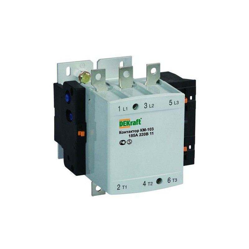 Контактор КМ-103 225А кат. 220В AC 1НО+1НЗ AC-3 DEKraft 22156DEK