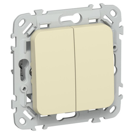 Выключатель проходной 2-кл. СП FLITE ВС62-1-0-ФлН 10А механизм навахо IEK FI-V22-0-10-1-K87