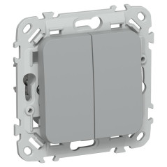 Выключатель проходной 2-кл. СП FLITE ВС62-1-0-ФлС 10А механизм сер. IEK FI-V22-0-10-1-K03