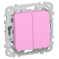 Выключатель проходной 2-кл. СП FLITE ВС62-1-0-ФлПр 10А механизм пурпур. IEK FI-V22-0-10-1-K99