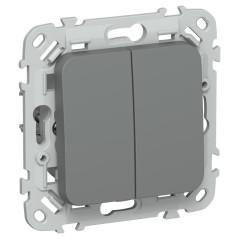 Выключатель 2-кл. СП FLITE ВС12-1-0-ФлМА 10А механизм мокрый асфальт IEK FI-V20-0-10-1-K80