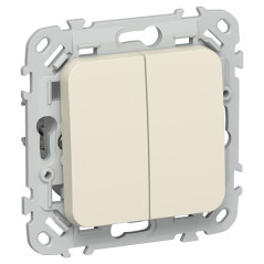 Выключатель 2-кл. СП FLITE ВС12-1-0-ФлСл 10А механизм сливочный IEK FI-V20-0-10-1-K86