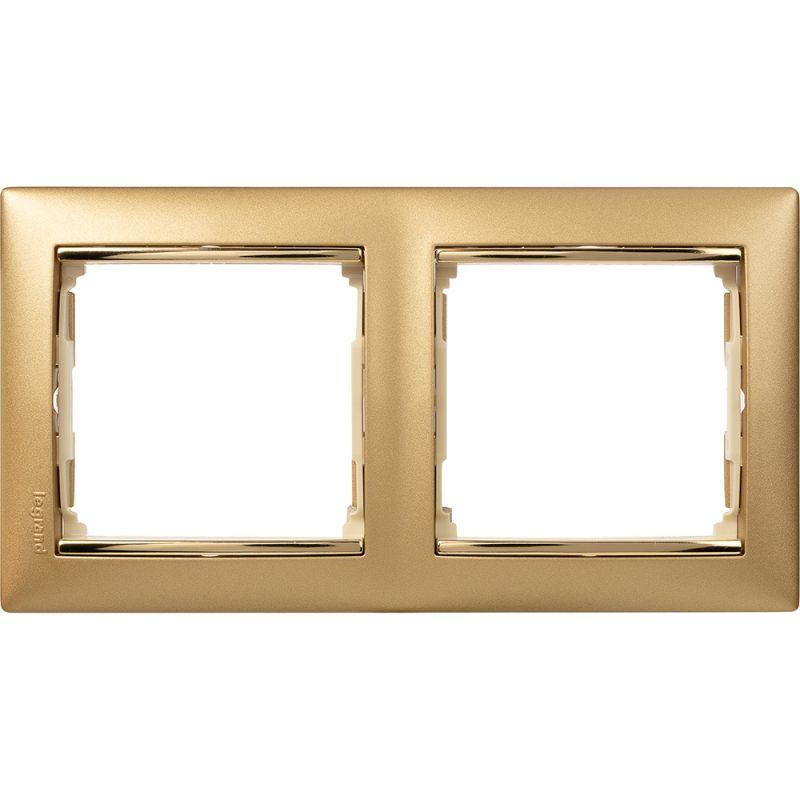 Рамка 2-м Valena горизонт. матов. зол. Leg 770302 Рамка 2-м Valena горизонт. матов. зол. Leg 770302