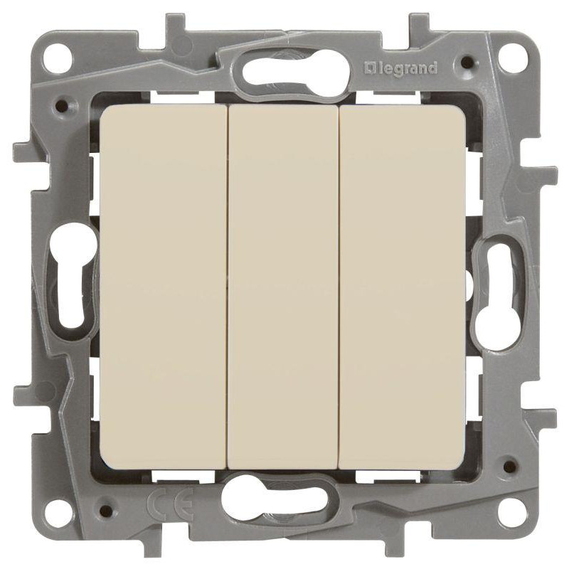 Выключатель 3-кл. СП Etika Plus 10А IP20 250В 10AX винтов. зажимы механизм сл. кость Leg 672313 Выключатель 3-кл. СП Etika Plus 10А IP20 250В 10AX винтов. зажимы механизм сл. кость Leg 672313