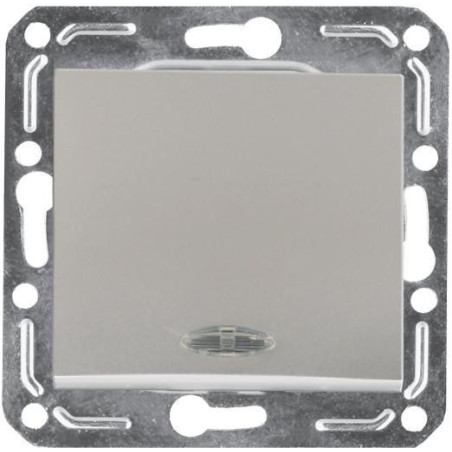 Выключатель 1-кл. СП V01-15-V12-М 10А IP20 с индикацией механизм серебр. Volsten 10027