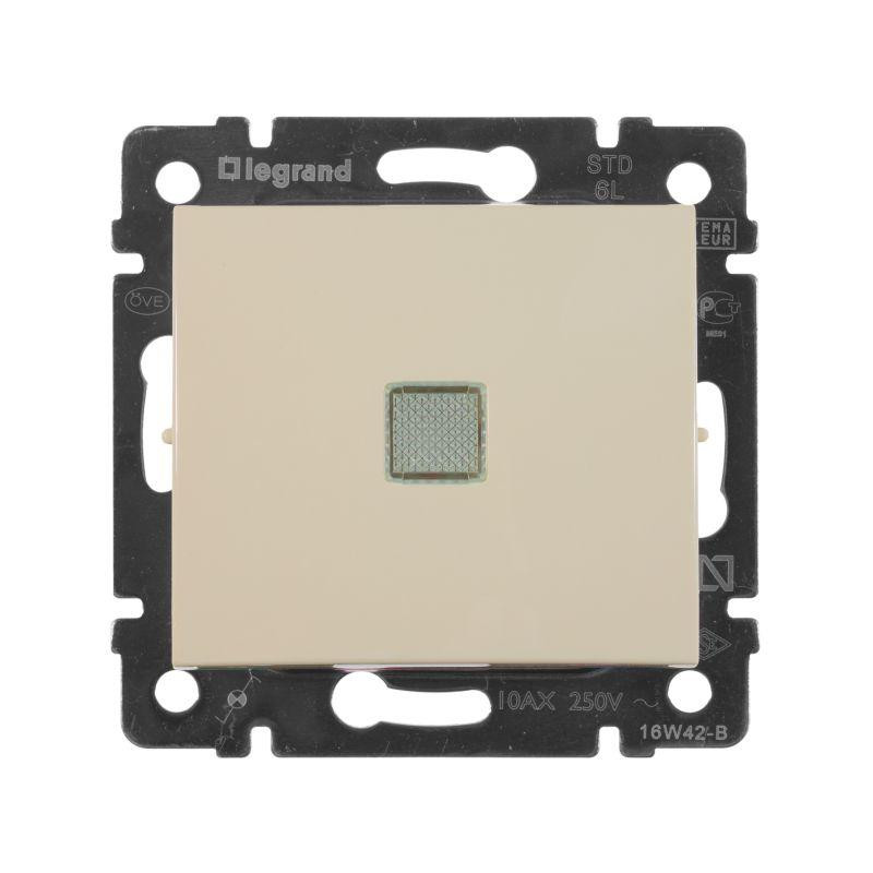 Переключатель проходной 1-кл. СП Valena 10А IP31 250В с зел. индикацией механизм сл. кость Leg 774326 Переключатель проходной 1-кл. СП Valena 10А IP31 250В с зел. индикацией механизм сл. кость Leg 774326