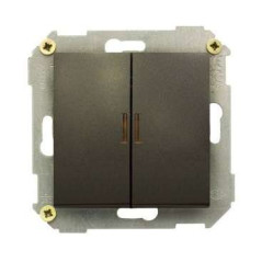 Выключатель 2-кл. СП Simon 34 10А IP20 с подсветкой механизм графит Simon 34392-038