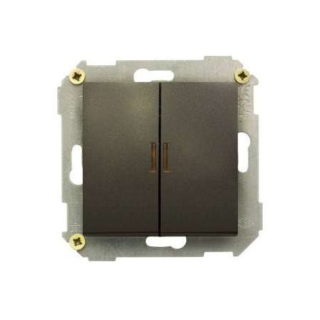 Выключатель 2-кл. СП Simon 34 10А IP20 с подсветкой механизм графит Simon 34392-038