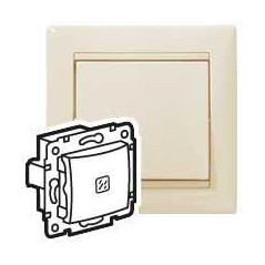 Переключатель проходной 1-кл. СП Valena 10А IP31 с подсветкой механизм сл. кость (DIY-упак.) Leg 695603