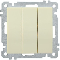 Выключатель 3-кл. СП Bolero ВС10-3-0-Б 10А IP20 10А IP20 механизм крем. IEK EVB30-K33-10