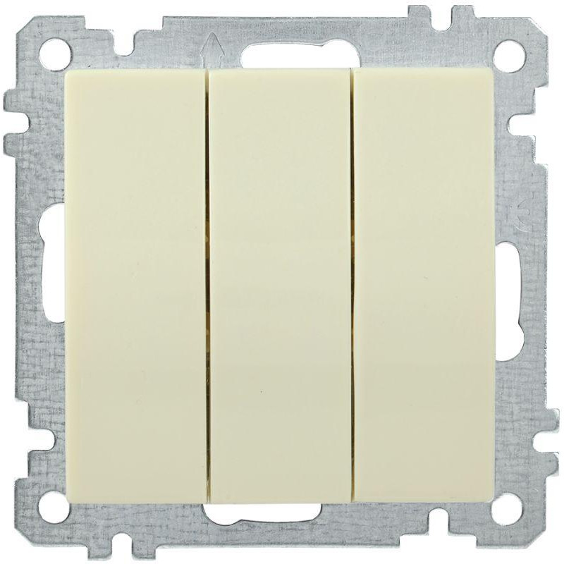 Выключатель 3-кл. СП Bolero ВС10-3-0-Б 10А IP20 10А IP20 механизм крем. IEK EVB30-K33-10 Выключатель 3-кл. СП Bolero ВС10-3-0-Б 10А IP20 10А IP20 механизм крем. IEK EVB30-K33-10