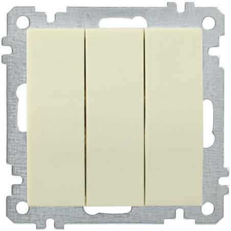 Выключатель 3-кл. СП Bolero ВС10-3-0-Б 10А IP20 10А IP20 механизм крем. IEK EVB30-K33-10