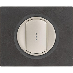 Панель лицевая Celiane для выкл. с подсвет. титан Leg 068303