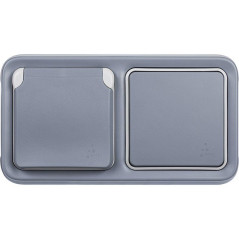 Рамка 2-м Plexo с суппортом горизонт. сер. Leg 069683