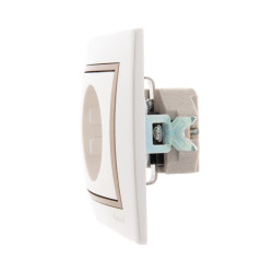 Розетка СП Mira 16А IP20 с заземл. со вставкой керамика свет. корич./жемчуж./бел. перламутр. LEZARD 701-3031-122