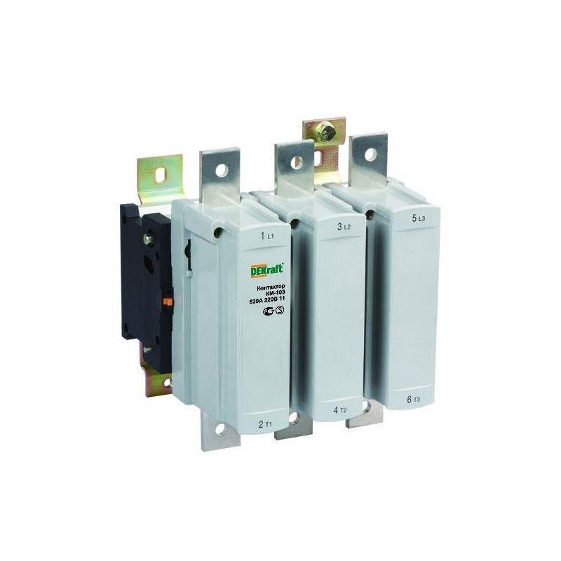 Контактор КМ-103 630А кат. 380В AC 1НО+1НЗ AC-3 DEKraft 22167DEK Контактор КМ-103 630А кат. 380В AC 1НО+1НЗ AC-3 DEKraft 22167DEK