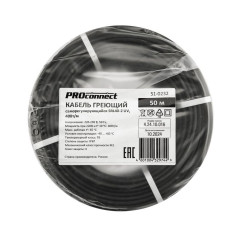 Кабель греющий саморег. SRL40-2 UV с УФ-защитой неэкранированный 40Вт/м 0.9кв.мм/40м (уп.50м) PROCONNECT 51-0232