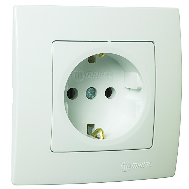 Розетка с заземлением керамика Lillium Makel 32001008 Розетка с заземлением керамика Lillium Makel 32001008