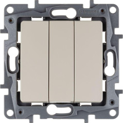 Выключатель 3-кл. СП Etika Plus 10А IP20 250В 10AX винтов. зажимы механизм сл. кость Leg 672313