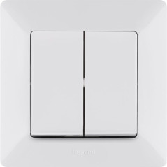 Переключатель 2-кл. СП Valena Life 10А IP20 250В с лицев. панелью безвинтов. зажимы механизм бел. Leg 752408