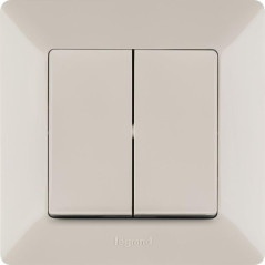 Переключатель 2-кл. СП Valena Life 10А IP20 250В с лицев. панелью безвинтов. зажимы механизм сл. кость Leg 752508