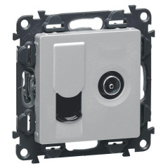 Панель лицевая Valena Life для розетки компьютерной + TV 2-м RJ45 + TV алюм. Leg 754832