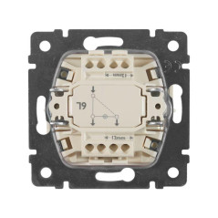 Переключатель проходной 1-кл. СП Valena 10А IP31 250В с зел. индикацией механизм сл. кость Leg 774326