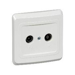 Розетка телевизионная оконечная TV/FM 1-м СП Этюд бел. SchE TVC-001B