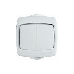 Выключатель 2-кл. ОП Рондо 6А IP44 250В бел. SchE VA56-225B-BI