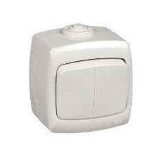 Выключатель 2-кл. ОП Рондо 6А IP44 250В бел. SchE VA56-225B-BI