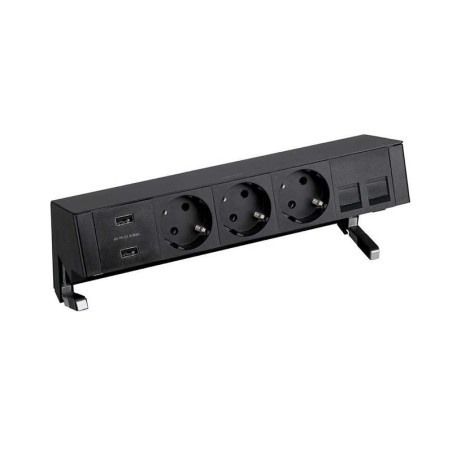 Блок розеточный настольный Simon 400 3х2P+E 2хUSB зарядное устройство адаптер для 2хRJ45 моноблок черн. Simon 42523020-138