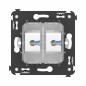 Розетка телефонная 2-м СП Avanti "Белое облако" RJ12 без шторок механизм DKC 4400614