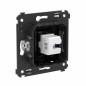 Розетка компьютерная 1-м СП Avanti "Черный квадрат" RJ45 кат.6A без шторок механизм DKC 4402673