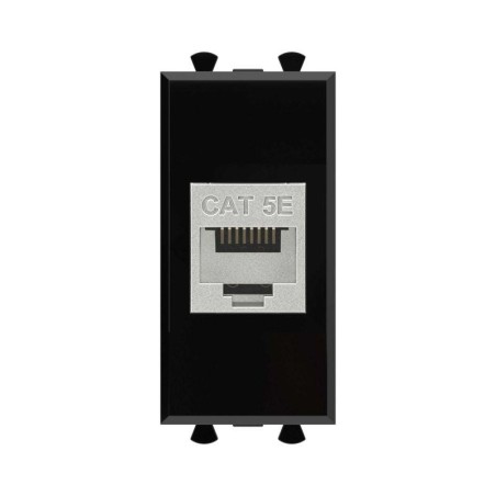 Розетка компьютерная 1мод. Avanti "Черный квадрат" RJ45 кат.5E без шторок экранир. модульная механизм DKC 4402761