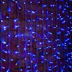 Гирлянда светодиодная "Светодиодный Дождь" 2х1.5м 360LED син. 23Вт 230В IP65 постоян. свечение провод силикон. прозр. Neon-Night