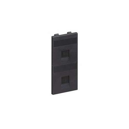 Адаптер на 2 RJ45 коннектора защ. шторки графит SimonConnect S76B-14