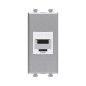 Розетка компьютерная 1мод. Avanti "Закаленная сталь" RJ45 кат.5E без шторок модульная механизм DKC 4404661