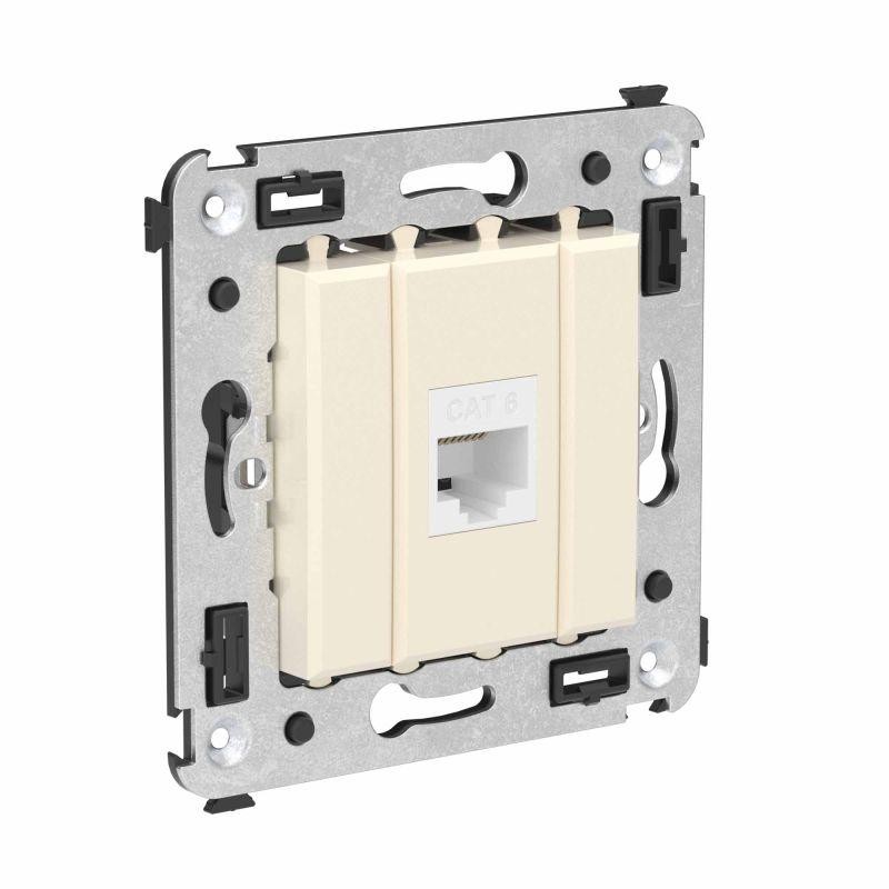 Розетка компьютерная 1-м СП Avanti "Ванильная дымка" RJ45 кат.6 без шторок механизм DKC 4405693 Розетка компьютерная 1-м СП Avanti "Ванильная дымка" RJ45 кат.6 без шторок механизм DKC 4405693