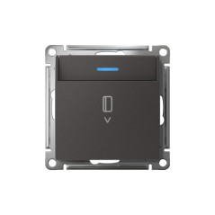 Выключатель карточный AtlasDesign 10А с подсветкой без задержки отключения механизм базальт SE ATN001414